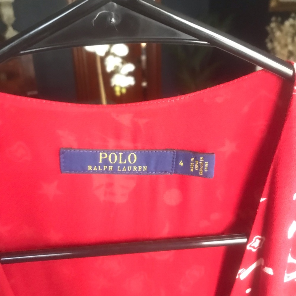 Polo Ralph Lauren Pippa Middleton Red Floral Wrap Dress with Nautical Print - Picture 9 of 10